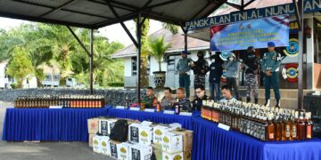 Keluarkan Tembakan 3 Kali, Speedboat Pengangkut Miras Asal Malaysia Dihentikan Lanal Nunukan