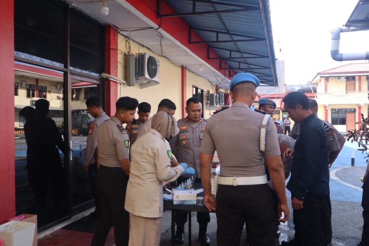 Polres Tarakan Tes Urin Mendadak, 63 Anggota Dinyatakan Negatif