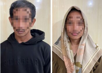 FOTO TERSANGKA : Dua pasangan kekasih yang ditangkap saat menyelundupkan sabu di Dermaga Sungai Jepun.