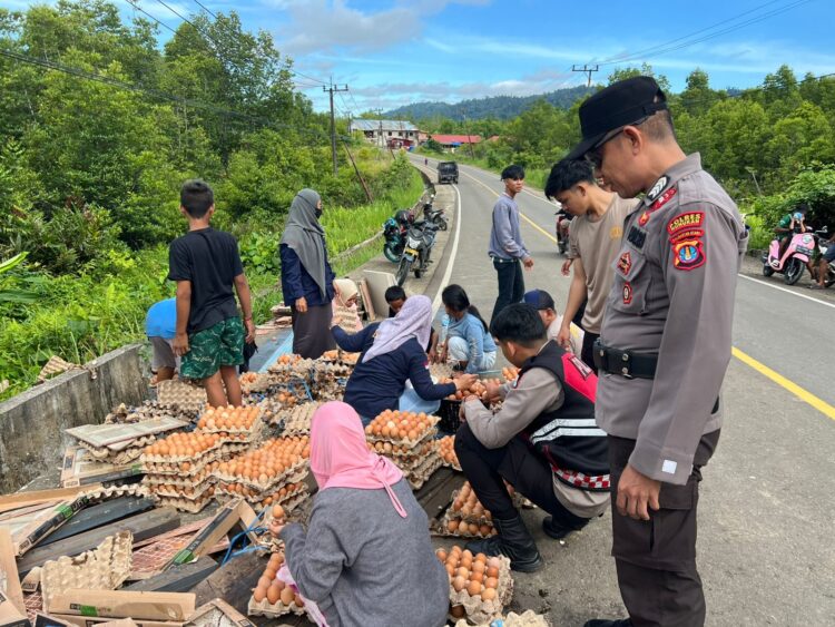Tak Mampu Menanjak, Pikap Masuk Parit