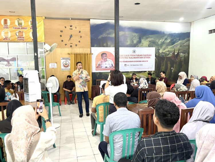 Syamsuddin Arfah Gandeng Disperindagkop Kaltara Dalam Melakukan Sosialisasi Perda Pengembangan Ekonomi Kreatif