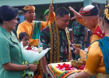 Tradisi Satuan Sambut Dandim 0907/Tarakan Letkol Inf Danan Wisnubrata,S.Sos.,M.Han.