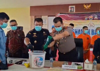 Sebanyak 796,61 Gram Narkotika Dimusnahkan Polres Tarakan, Empat Tersangka Dihadirkan