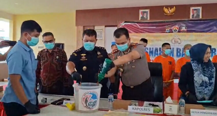 Sebanyak 796,61 Gram Narkotika Dimusnahkan Polres Tarakan, Empat Tersangka Dihadirkan