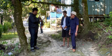 Asrin R. Saleh Tinjau Program Semenisasi Jalan di Tanjung Pasir Yang Sudah Mulai Tahap Pengukuran