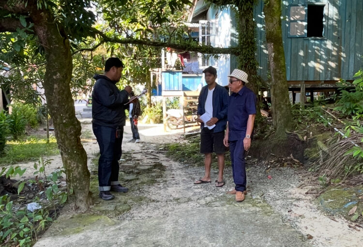 Asrin R. Saleh Tinjau Program Semenisasi Jalan di Tanjung Pasir Yang Sudah Mulai Tahap Pengukuran