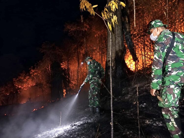 Kodim 0907/Tarakan Kerahkan Personel dan Mobil Damkar Padamkan Api di Pantai Amal