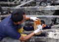 Polres Tarakan Olah TKP Kebakaran Rumah di Jalan Gajah Mada
