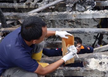 Polres Tarakan Olah TKP Kebakaran Rumah di Jalan Gajah Mada