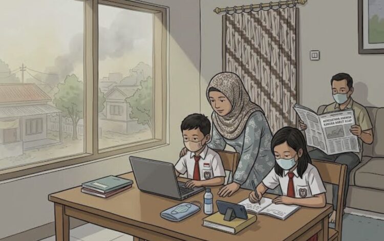 Kabut Asap, SMPN 1 Tarakan Wajibkan Siswa Pakai Masker