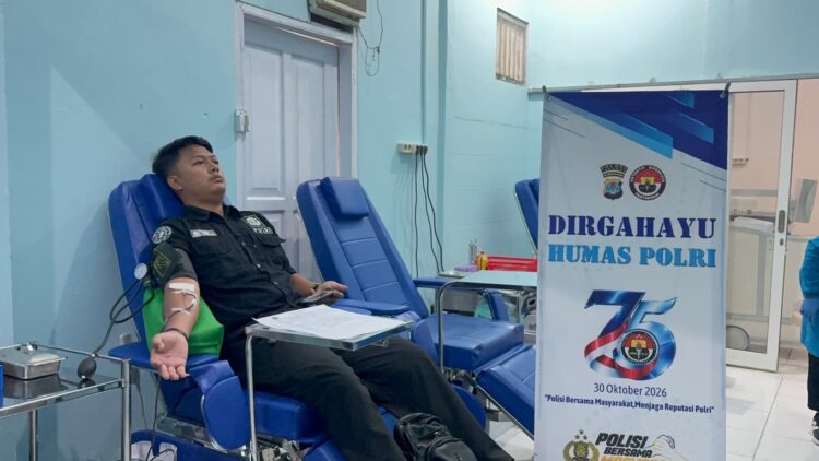 Peringati Hari Jadi ke-75 Humas Polri, Humas Polres Tarakan Gelar Donor Darah