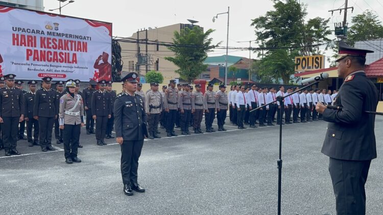Peringati Hari Kesaktian Pancasila, Polres Tarakan Gelar Upacara